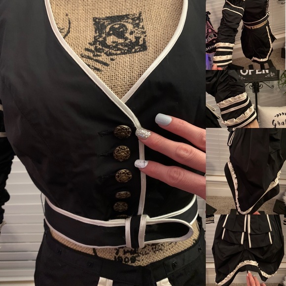 Bebe steampunk neo Victorian belted bustle jacket - Picture 6 of 12